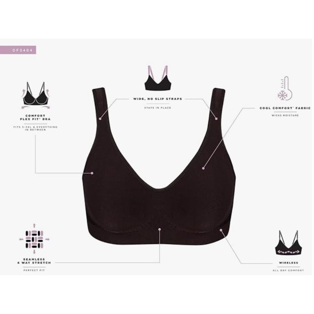 Bali Comfort Revolution ComfortFlex Fit Bra DF3484 Blue Aztec msrp $44 Medium - Picture 4 of 5